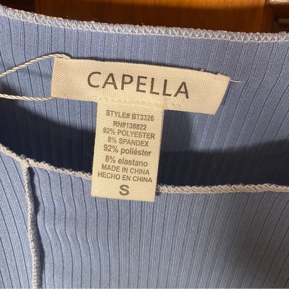 NWT Capella Expose Seam Ribbed Cloud Crop Top - Picture 2 of 6